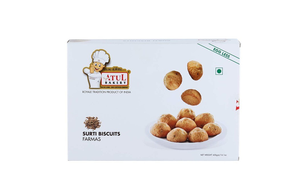 Atul Bakery Surti Biscuits Farmas    Box  400 grams